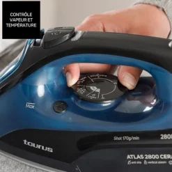 Dampstrygejern - TAURUS - 2800 W - Keramisk sål XL - 170 g/min - Vertikal - Kalkfjernende