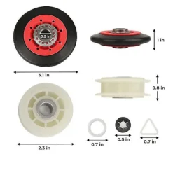 Db 4392067 Tørretumbler Reparationssæt &w10837240 Tørretumbler Løbehjul,279640 Løbehjul Remskive Kompatibel Whirlpool,erstatter 4 As shown