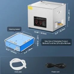 Digital Ultrasonisk Renser-Duoku-15 L-Ultrasonisk Renseapparat 360 W med Timer-Varme og Kurv