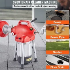 Drænrensemaskine-Duoku- 120FT x 5/8"- 370W Elektrisk Auger til Kloakker- Manuel Drift