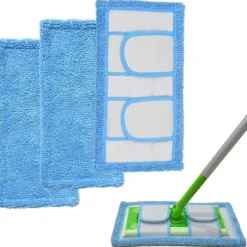 (ee) 3-pak, blå Swiffer-kompatible, genanvendelige udskiftningsklude