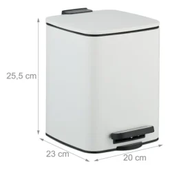 Firkantet pedalspand 6L med soft-Close låg