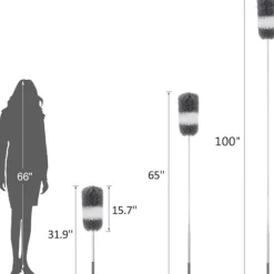 Fleksibel støvkost med hoved, vaskbar mikrofiber, bøjelig til rengøring, rengøringsværktøj til husholdningsapparater med ridsefast betræk (245 cm udvidet) | Fyndiq