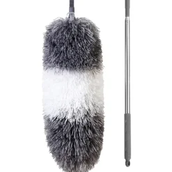 Fleksibel støvkost med hoved, vaskbar mikrofiber, bøjelig til rengøring, rengøringsværktøj til husholdningsapparater med ridsefast betræk (245 cm udvidet) | Fyndiq