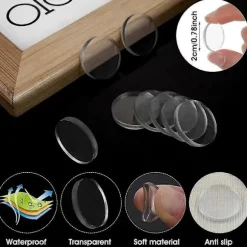 Glasbordplade Bumpers 20 mm Runde Klare Ikke-klæbende Gummibumpers Anti-skrid Puder Klare til Glasplade (50 stk.) DXH (FMY)