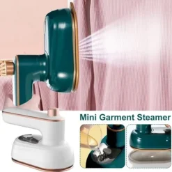 (Grøn) Bærbar dampstrygejern - QINGQUE - Mini strygemaskine - 33W - 50ml - Skridsikker Green