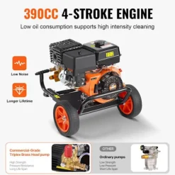 Højtryk rengøringsmiddel - DUOKU - G250A - 4400 PSI - 15 L/min - Pumpe i Kobber