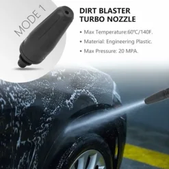 Højtryksrenser Turbo Dyse Pistol med Justerbar Spray - Kompatibel med Karcher K2 K3 K4 K5 K6 K7