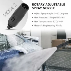 Højtryksrenser Turbo Dyse Pistol med Justerbar Spray - Kompatibel med Karcher K2 K3 K4 K5 K6 K7