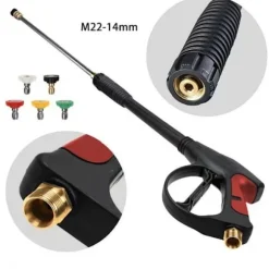 Højtryksrenserpistol - M22 - 5 messingdyser - 4000 psi - Kompatibel med 3/4 tomme slange
