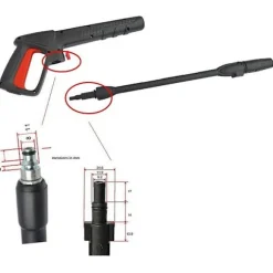 Højtryksvandpistol til bilvasker AR/Black&Deck/Bosch AQTA justerbar vandpistol skumpistol (FMY)