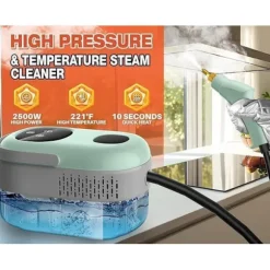 Håndholdt damprenser 2500W – 6 dampniveauer, 3,0 BAR tryk, 1100 ml vandtank til dybdegående rengøring i hjemmet White
