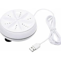 2-i-1 Mini Vaskemaskine Bærbar Personlig Roterende Turbine Vaskemaskine med USB-kabel