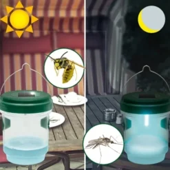 IC Flug-, hveps- og myggefælde; Bug Catcher, hvepse; Solcelledrevet med LED-lys - Sæt med 4