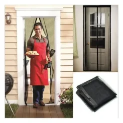 Insektnet Dør 100x220 Insektbeskyttelse Hvid Magnet Myggenet White Vit