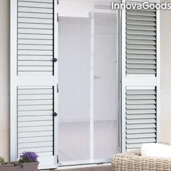 Insektnet Dør 100x220 Insektbeskyttelse Hvid Magnet Myggenet White Vit