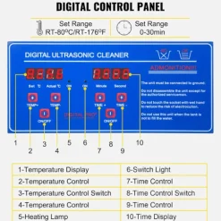 40KHz Ultralydsrenser - Digitalt Kontrolpanel, SUS304 Materiale, Lave Priser 1.3L