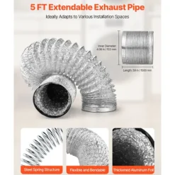 Kit til ventilering af tørretumbler 3 i 1 - Duoku - med vandbeholder - udvideligt afløbsrør af aluminium 1,5 m