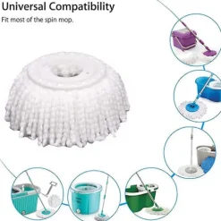 [KK] 5 stk. mikrofiber udskiftningsmoppehoved til roterende moppe standardstørrelse