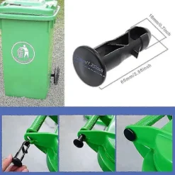 [KK] 【jia】3 par hængselbolte hængselstifter til skraldespandslåg passer til 240/120/100/60L udendørs skraldespande, 65 mm x 18 mm, sort plast