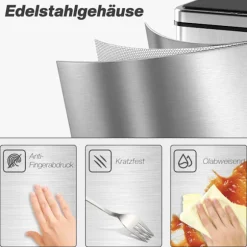 50L berøringsfri sensor skraldespand, rustfrit stål