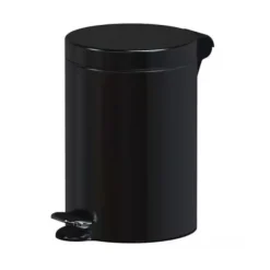 5L sort stålpedalspand med kliklåsemekanisme