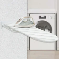 [LCS]Vægmonteret strygebræt 180 graders rotation hængende til stue små rum hvid grå White Gray 92cmx31cm