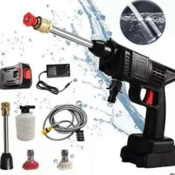 Ledningsfri Højtryksrenser, 30 Bar Højtryks Vandpistol, 48V Lithium Batteri Holder i 60 Minutter med Fuld Opladning - WELLNGS 12VH