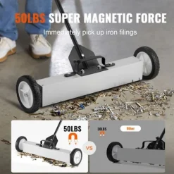 Magnetisk Rullende Fejemaskine-Duoku-50 lb-24 Tommer Skubbe Fejemaskine-med Teleskopisk Håndtag