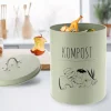 Metal køkkenkompostbeholder med kulfilter, 8L, grøn