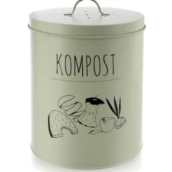 Metal køkkenkompostbeholder med kulfilter, 8L, grøn