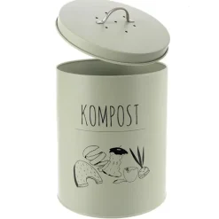 Metal køkkenkompostbeholder med kulfilter, 8L, grøn