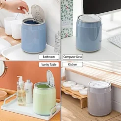 Mini skraldespand til bordplade, affaldsspand med tryklåg, 1,8 L / 0,47 Gal affald blue