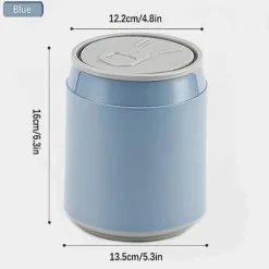 Mini skraldespand til bordplade, affaldsspand med tryklåg, 1,8 L / 0,47 Gal affald blue