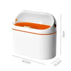 Mini Skrivebordskurv med Låg, 2L Væghængt Bordkurv Skraldespand Bord Skraldespand Til Køkken, Soveværelse, Badeværelse, Elfenben (21,5×11,5×21,5cm) orange | Fyndiq