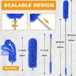 MIOLOE Tagrensningsværktøj - 250CM børste - Foldbar - Til rengøring af blade/vinduer