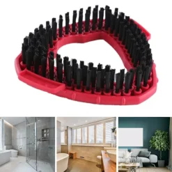 Mop Hoved Udskiftning Brusebad Gulv Skrubbe Stift Børste Design Nem at Installere Trekant Rengøringsbørste Hoved til Vileda O-Cedar {Db} Red