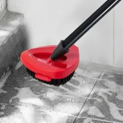 Mop Hoved Udskiftning Brusebad Gulv Skrubbe Stift Børste Design Nem at Installere Trekant Rengøringsbørste Hoved til Vileda O-Cedar {Db} Red