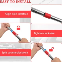 Mop-skaft Udskiftning Kompatibel med Vileda Spin Mop Tilbehør, 58 Tommer Rustfrit Stål Langt Mop-skaft til de Fleste Kosthoveder Justerbar Red 1x Mop Handle | Fyndiq