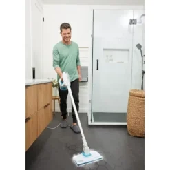 Multifunktions dampmoppe - BLACK & DECKER - BHSM15FX08-QS - 1500 W - 8 tilbehør - Hvid / Grå / Blå Vit, blå, grå