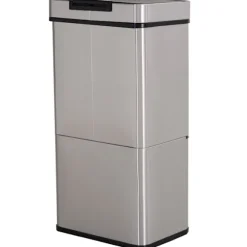 Nancy's Bozeman Prullenbak - Sensor Prullenbak - Afvalscheidingssysteem - 72 L - 3-Vaks - RVS - 42 x 30 x 81 cm - Zilver