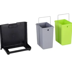 Nancy's Bozeman Prullenbak - Sensor Prullenbak - Afvalscheidingssysteem - 72 L - 3-Vaks - RVS - 42 x 30 x 81 cm - Zilver
