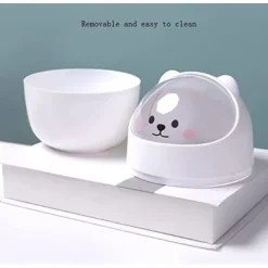 Ocean Mini plastik skraldespand til skrivebord med låg, tegneseriebjørn design