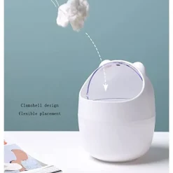 Ocean Mini plastik skraldespand til skrivebord med låg, tegneseriebjørn design