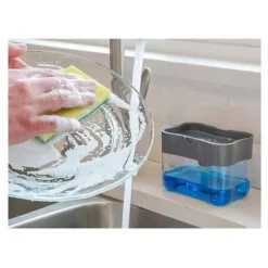 Opvaskemiddeldispenser med Svamp / Svampeholder og Dispenser - Vask Organizer med Svamp