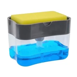 Opvaskemiddeldispenser med Svamp / Svampeholder og Dispenser - Vask Organizer med Svamp