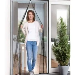 2-Pack Myggnät för dörr med magnetstängning. 210cm x 100cm Black