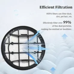 4-pak HEPA-udskiftningsfilter til 7000 8000-serien XC7053 XC7055 XC7057 robotstøvsuger tilbehør [DB] Black