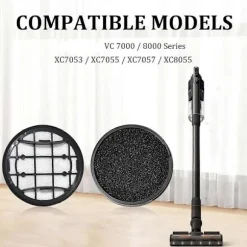 4-pak HEPA-udskiftningsfilter til 7000 8000-serien XC7053 XC7055 XC7057 robotstøvsuger tilbehør [DB] Black