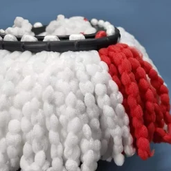 (4-pak) Kompatibel med Vileda moppehoveder (rød hvid), 2-i-1 Turbo moppehoved kompatibel, mikrofiber